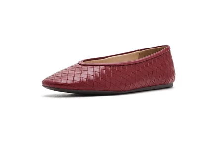 Женские балетки Journee Collection Fortune, малиновые плетеные