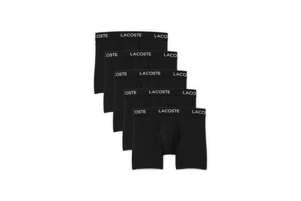Мужские трусы-боксеры Lacoste 5 шт. хлопок, черные
