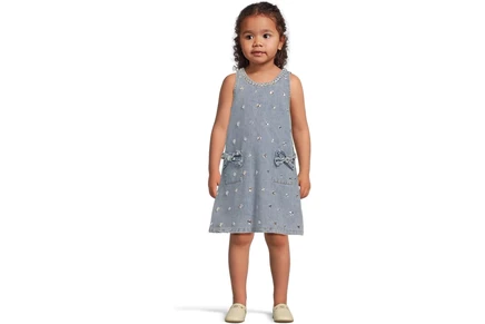 Платье Lola and The Boys Crystal Heart Denim Bow Dress (Toddler/Little Kid/Big Kid)