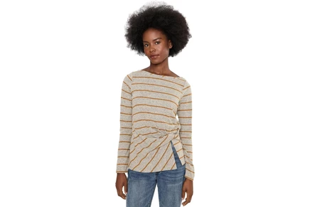 Топ Liverpool Los Angeles Long Sleeve Boatneck Knit Top w/ Twist Detail