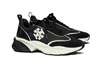 Женские кеды Tory Burch Good Luck Trainer, черно-кремовые