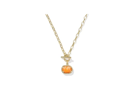 Колье Kendra Scott Pumpkin Link and Chain, золотистое с перламутром