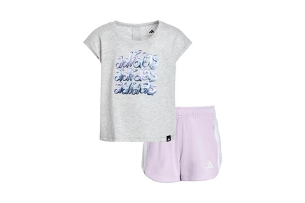 Комплект adidas Kids: футболка и шорты-сетка, меланж