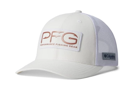 Унисекс бейсболка Columbia PFG Mesh, белая с логотипом