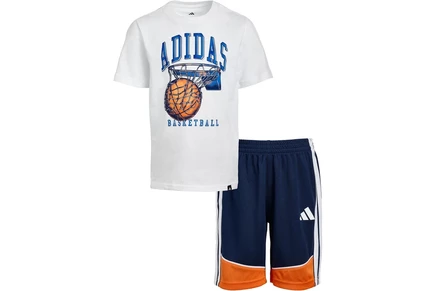 Детский комплект adidas Kids Colorblock футболка и шорты, белый