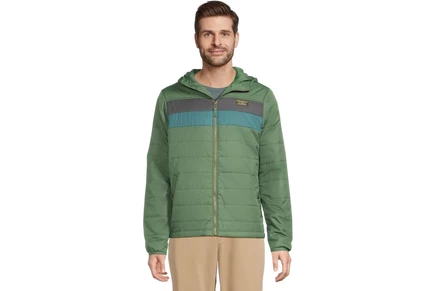 L.L.Bean Mountain Classic Puffer Hooded Jacket Color-Block Regular evergreen/iron