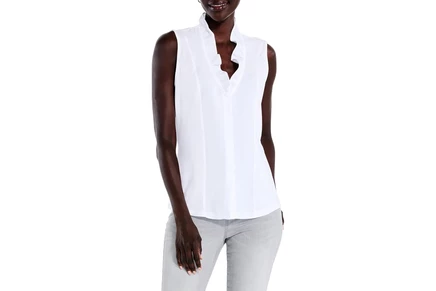NICZOE Ruffled Around Tank paper white 1