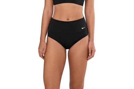 Женские плавки Nike Effortless с высокой талией, черные