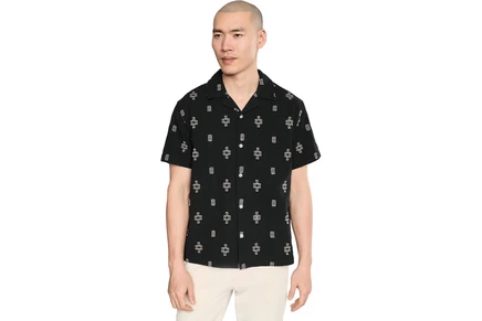 Мужская рубашка Liverpool Los Angeles Short Sleeve Button-Up Camp Shirt