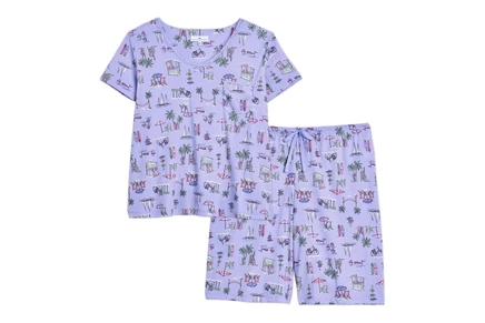 Пижама Karen Neuburger Plus Size V-Neck Tee & Bermuda Shorts Pajama Set