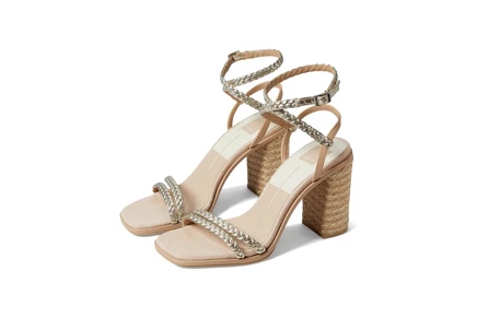 Женские босоножки Dolce Vita Oro кожаные на каблуке, золотистые