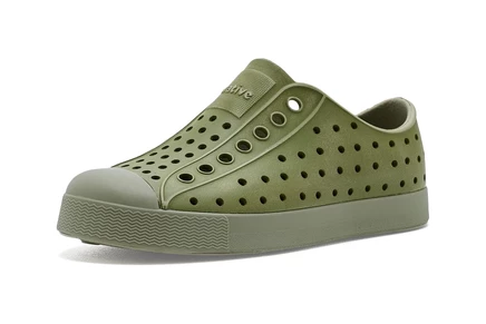 Native Shoes Kids Jefferson Stonewash (Little Kid/Big Kid) elm green/vetiver grey/rookie stonewash