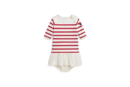 Платье Polo Ralph Lauren Kids Striped Cotton Mariner Dress & Bloomer (Infant)