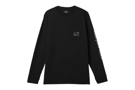 Детская футболка с длинным рукавом Vineyard Vines Kids, черная