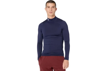 Мужская компрессионная футболка Under Armour ColdGear Armour, темно‑синяя/белая