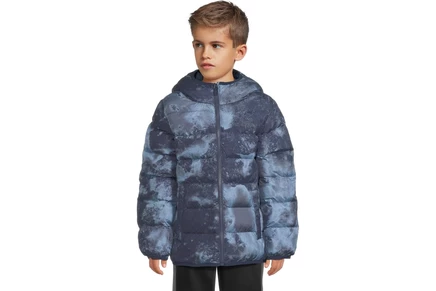 Under Armour Kids Pronto Print Puffer Jacket (Little Kid) washed navy