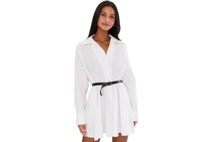 Платье Norma Kamali Super Oversized Bf Nk Shirt Flared Mini Dress