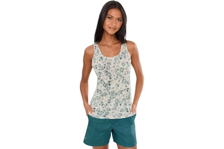 Топ Royal Robbins Featherweight Tank, кремовый с жёлтым принтом