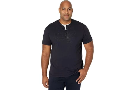 Мужская футболка Henley John Varvatos K4463V2B, синяя