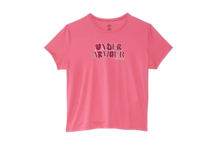 Under Armour Kids Tech Wordmark Short Sleeve T-Shirt (Big Kid) super pink/shaded fuchsia/white