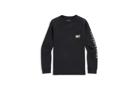 Детская футболка Vineyard VINES KIDS Franken-Whale светящаяся в темноте, черная