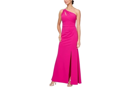 Платье Alex Evenings Long Crepe One Shoulder Dress with Embellished Strap Detail