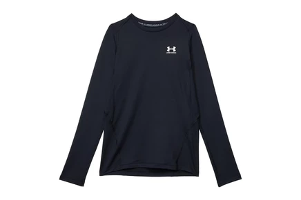 Детская футболка с длинным рукавом Under Armour ColdGear, черно-белая