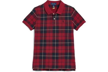 Детская рубашка-поло Polo Ralph Lauren из хлопка, в клетку