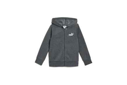 PUMA Kids Essential Basics Fleece Zip-Up Hoodie (Little Kid/Big Kid) charcoal