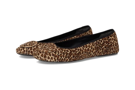 Женские балетки Tory Burch Reva Travel Ballet, леопардовые