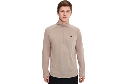 Мужской лонгслив Under Armour UA Tech 1/2 Zip, тауп/черный