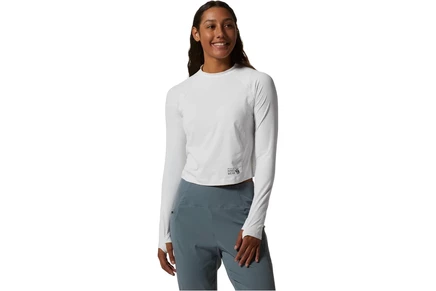 Mountain Hardwear Crater Lake Long Sleeve Crop fogbank
