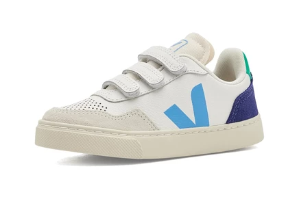 Кроссовки VEJA Kids V-90 для малышей, белые/голубые/кобальт
