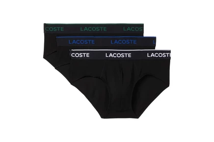 Мужские трусы Lacoste, 3 шт., черно-бело-зеленые