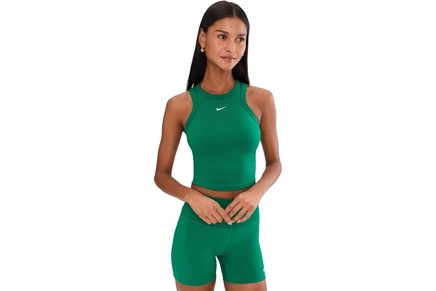 Женская укороченная майка Nike One Dri-FIT, малахитовый/белый