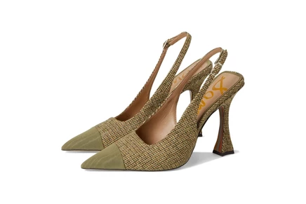 Sam Edelman Odette 2 Slingback Shoes olive branch plaid multi