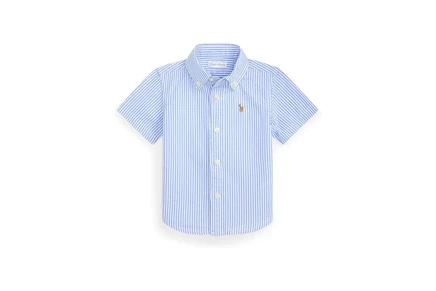 Детская рубашка Polo Ralph Lauren в полоску, голубо-белая
