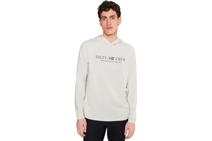 Salty Crew Flagship Hood Sunshirt athletic heather