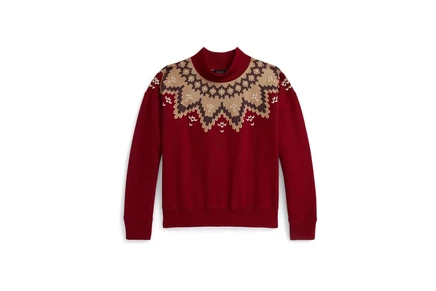 Женский свитшот Polo Ralph Lauren Kids Fair Isle Fleece Boxy Sweatshirt (Big Kid)