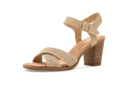 Женские босоножки TOMS Majorca Ankle Strap на каблуке, бежевые