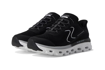 Женские кроссовки SKECHERS Glide Step Sole Hands Free Slip-Ins black/white