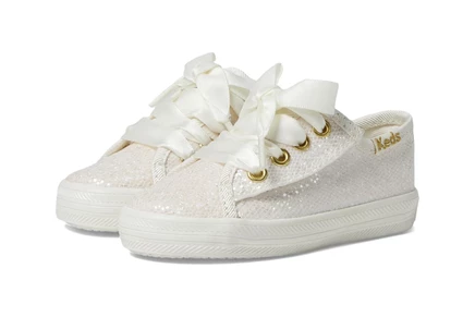 Женские кроссовки Keds Kids Kickstart Jr. Celebrations (Toddler/Little Kid) ivory sparkle