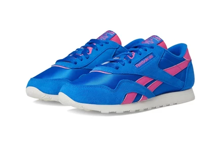 Женские кроссовки Reebok Classic Nylon, сине-розово-белые