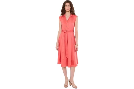 Платье Calvin Klein Short Sleeve Self Tie Cotton Midi A-Line