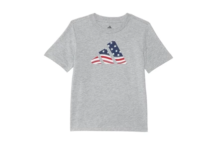 Детская футболка Adidas Kids USA Flag Logo, серый меланж