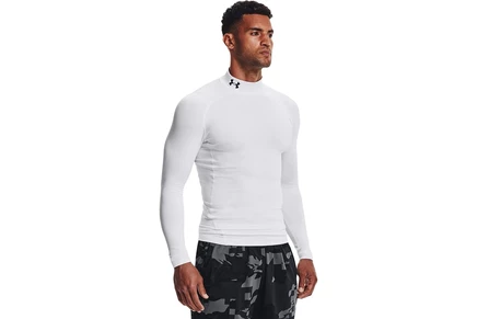 Мужская компрессионная водолазка Under Armour ColdGear Armour, бело-черная