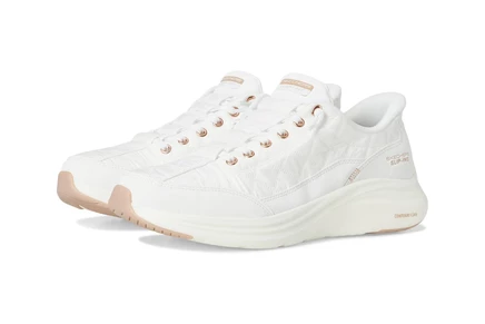 Женские кроссовки SKECHERS Contour Foam - Cozy Fit Golden Hour Hands Free Slip-Ins white rose gold