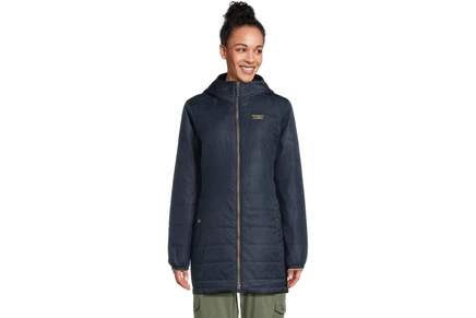 Женское стеганое пальто L.L. Bean Mountain Classic, тёмно-синее