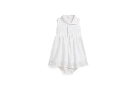Платье Polo Ralph Lauren Kids Eyelet Stretch Mesh Polo Dress & Bloomer (infant)