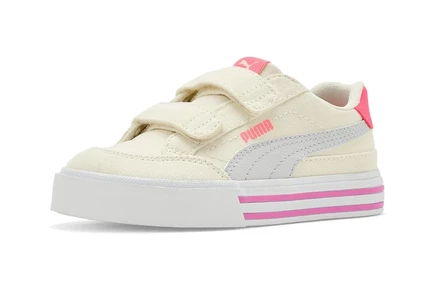 Детские кроссовки Puma Court Vulc, бело-лавандовые